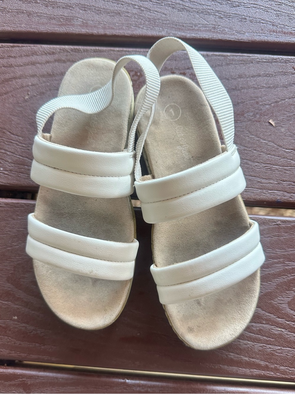 Cat & Jack Cream Double-Strap Kids Slingback Sandals